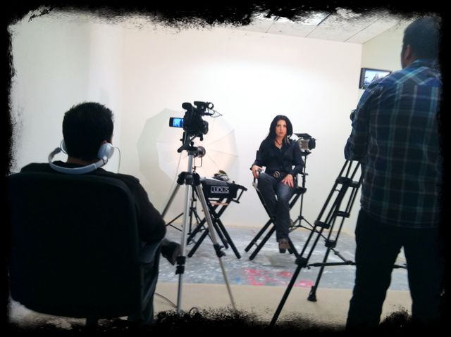 On set - behind the scenes