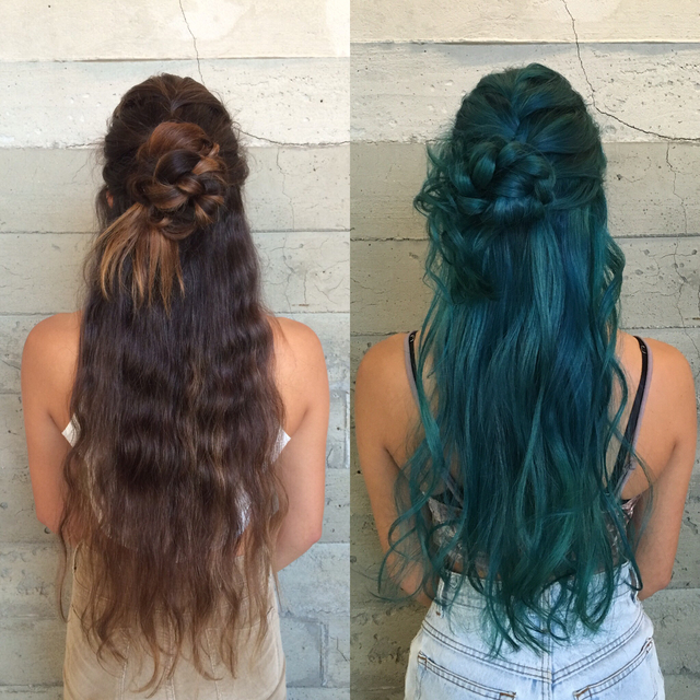 Before and after Sea Witch hair