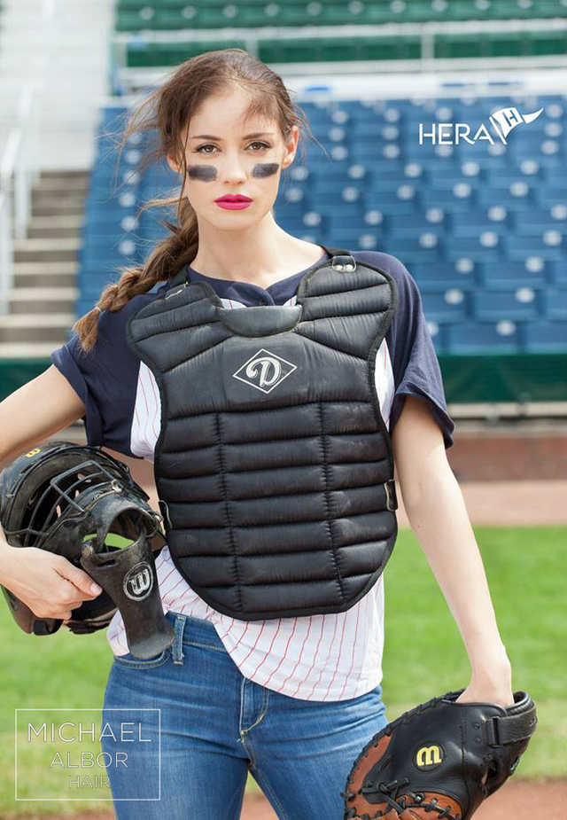 Go Sox! Love this fun sporty pony!  @hera_sport creative  @sevenelm  Model Jade Perkins Photographer Bob Packert Makeup Bre Welch Hairstylist Michael Albor  Wardrobe Melissa Dunne 