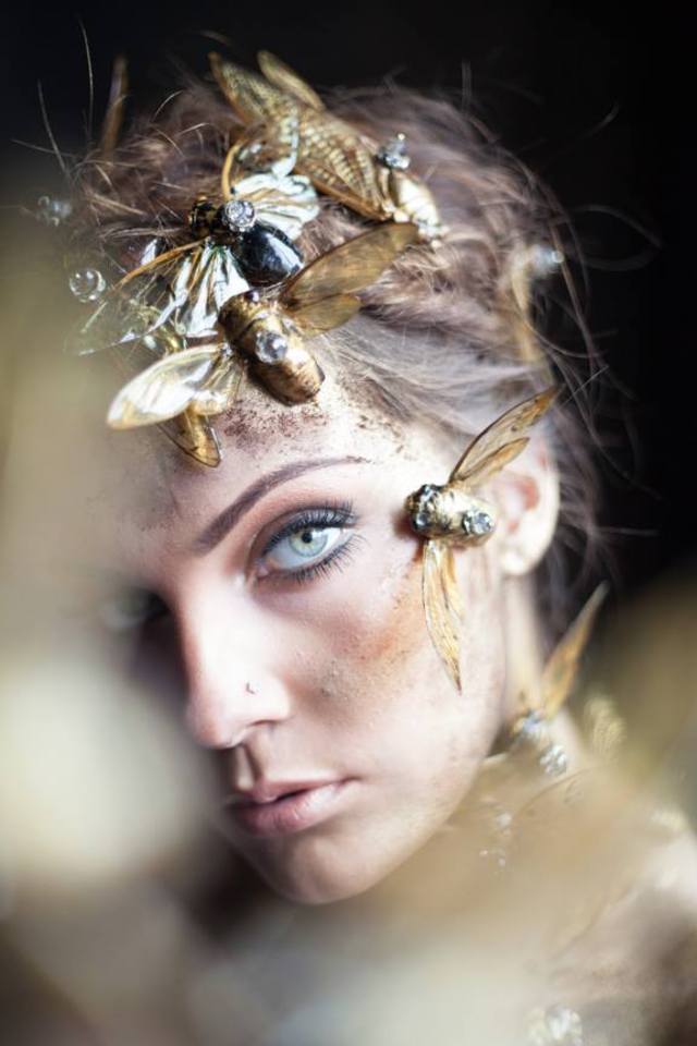 MODEL IS LIVIA.  PHOTO BY BOB PACKERT.  HAIR BY KASHMIR.  MAKEUP BY JEREMY STONE AND NOEL MCKINNON.  JEWELRY BY HOUSE OF CACH.  CLOTHES BY CANDICE WU