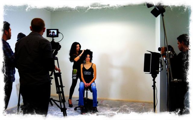 On set - behind the scenes