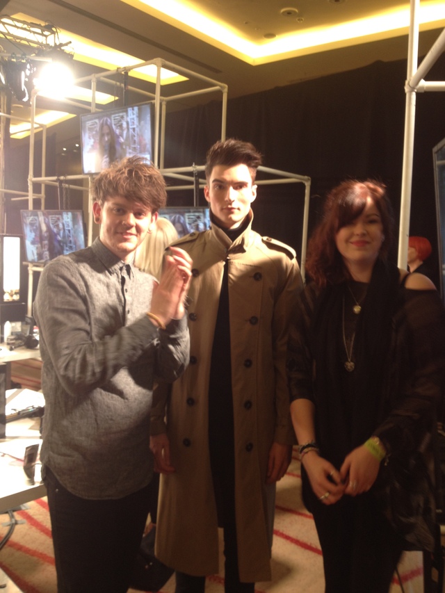 stylist Lewis and colourist Shani with our model Nathan at the Loreal Mens Image Award 