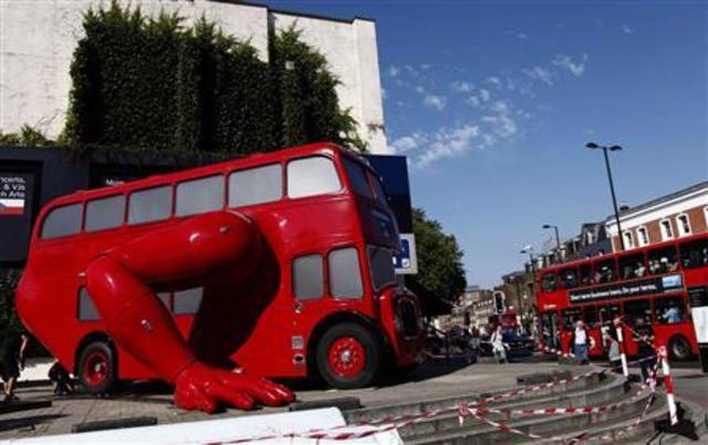 Double-decker London bus reborn as athletic Czech art