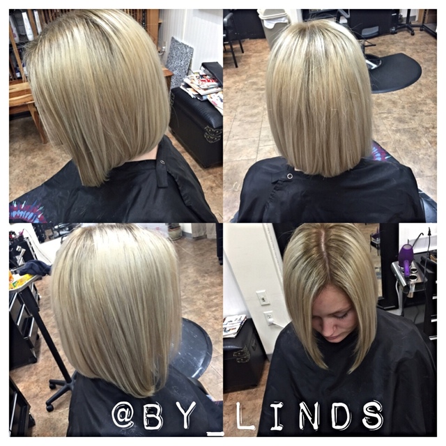 Rooty blonde lob