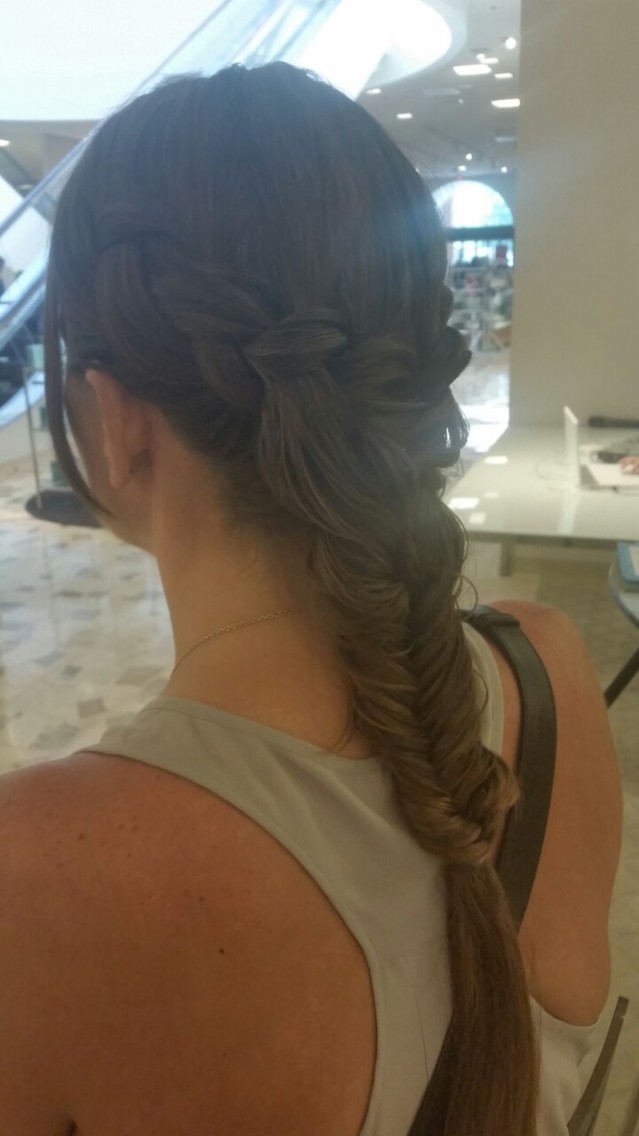 two pancake braids into a fish tail braid