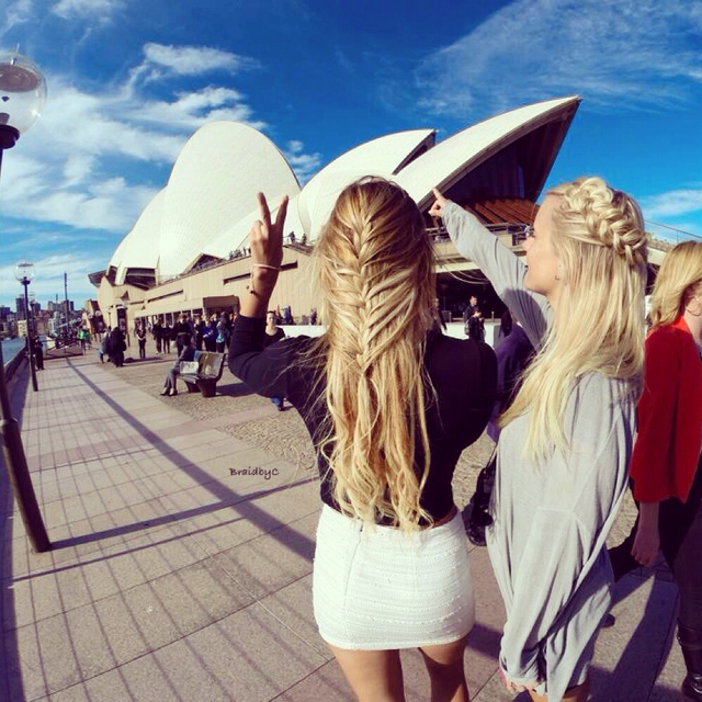 Art in front of the operahouse in Sydney