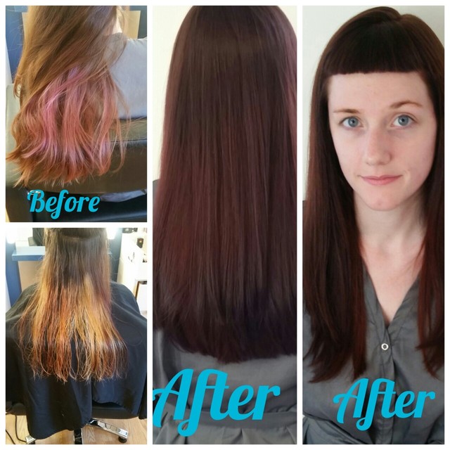 I took a lovely client from old manic panic to a gorgeous red violet!