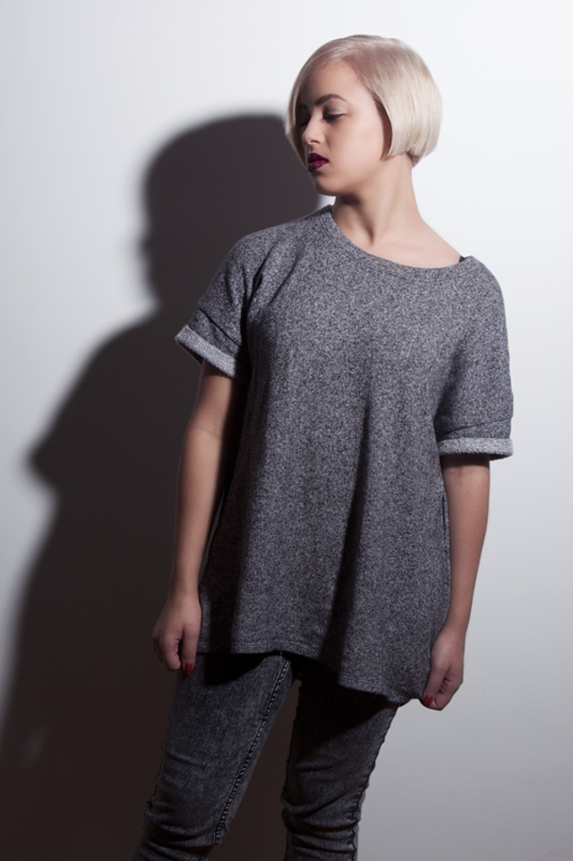 Aster, short blonde bob