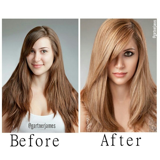 brunette to blond transformation