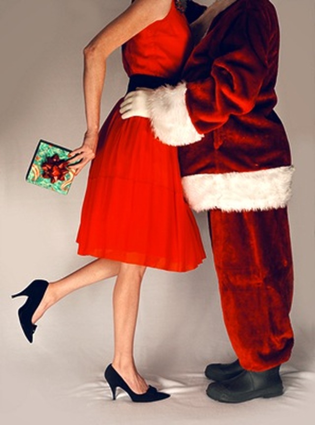 Mommy Kissing Santa Claus