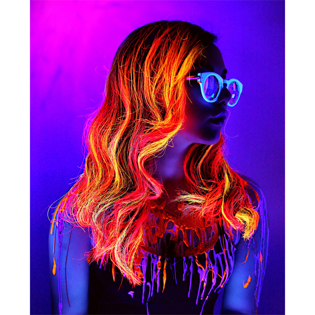 Neon hair battle!!  #neonmania #neonhairbattle 
Hair by @beckped 
Photo @dallinflint 
Mua @erinchristine 
#kenra #kenracolor 