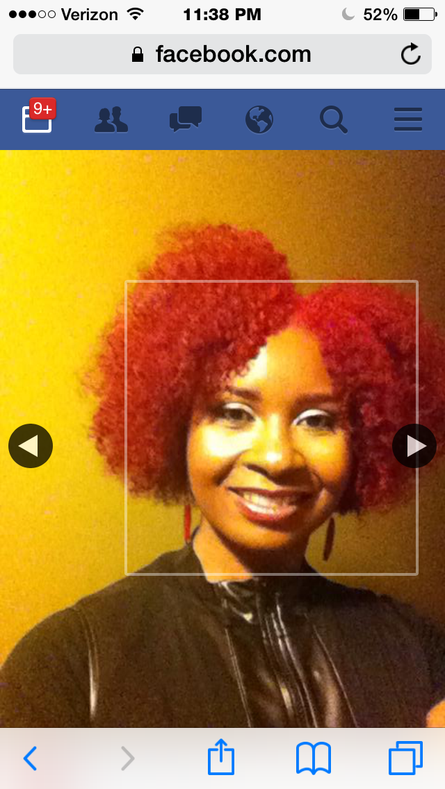 Vivid red afro