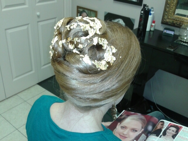 Gold leaf updo