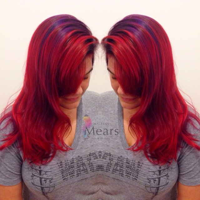 Purple and red splash
