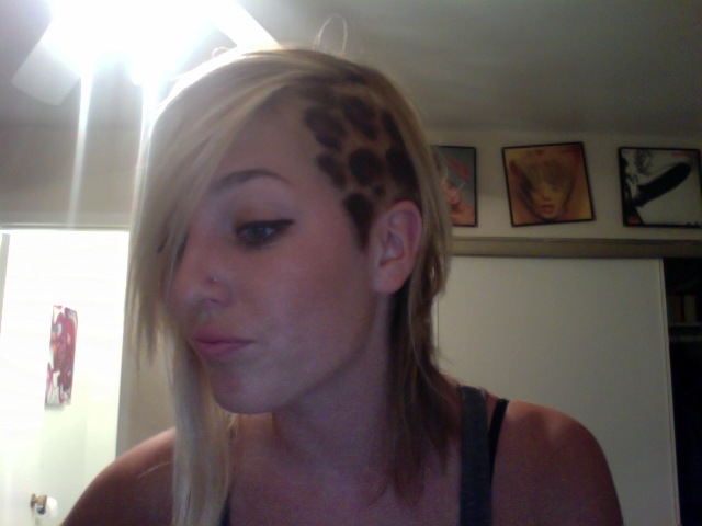shaved side leopard print