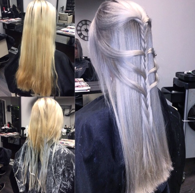 Grey hair with Olaplex