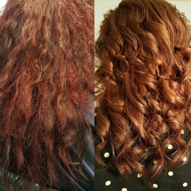 from permed, red and black to warm and soft