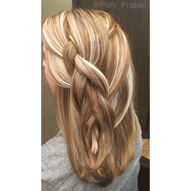 Foil bleach 30 volume alternate lowlight added RoMaxx to each formula and complete with RoZen blown into the hair