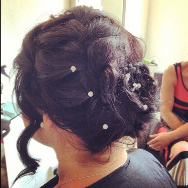 Plaited hair up for a Bridesmaid 