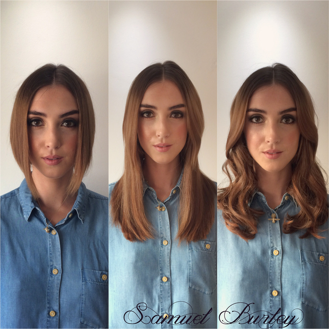 Full head of 12" great lengths hair extensions.
