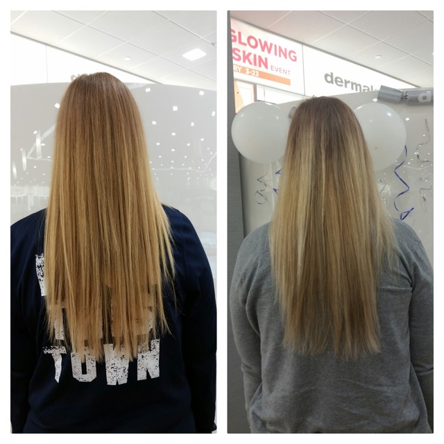 Before and after balayage 