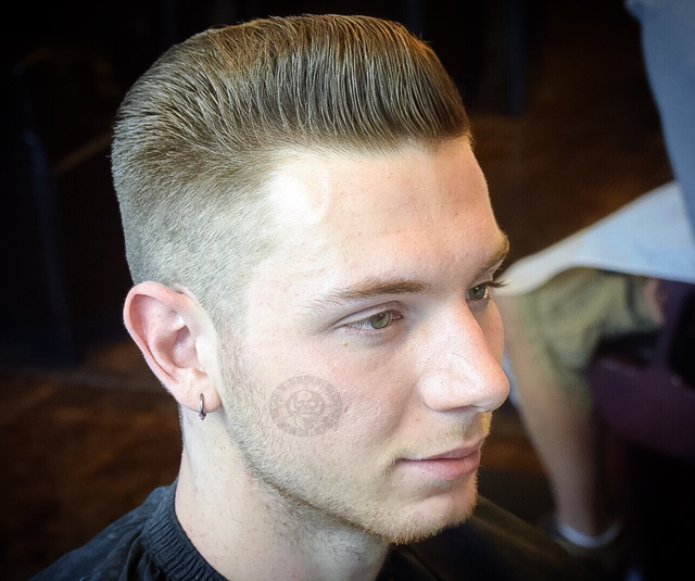 Pompadour styled with Reuzel Pink