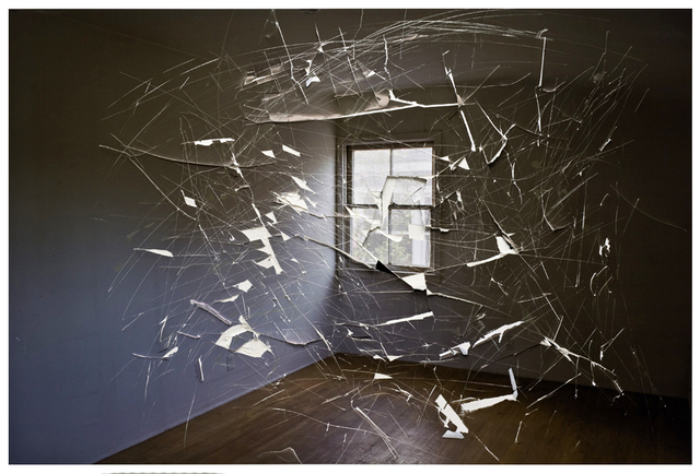 Christopher Russell, Untitled (Budget Decadence), Hammer Museum, 2009, slashed digital print, 25x37 in, Luis De Jesus, 900-pix