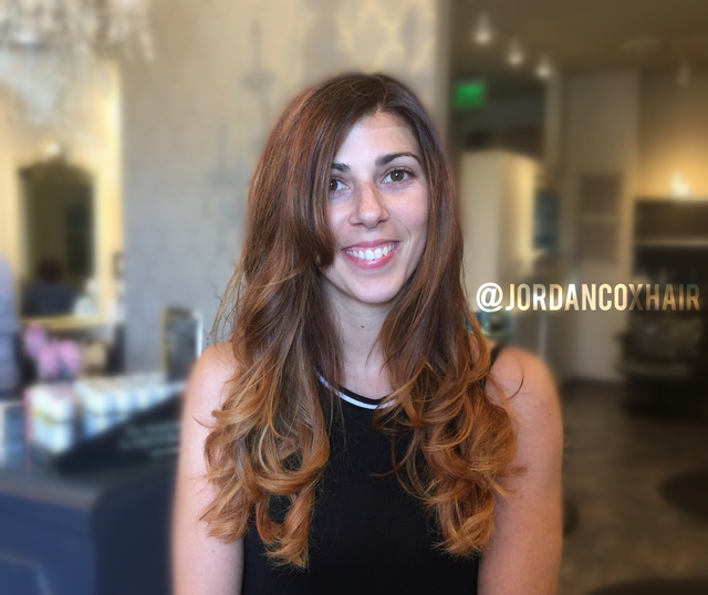Ombre, balayage color and cut by me. 