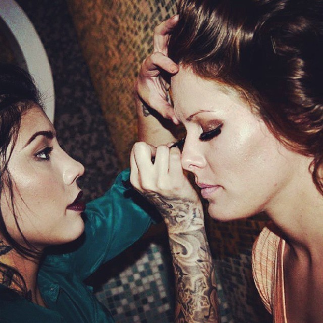 prepping for hair and make-up show