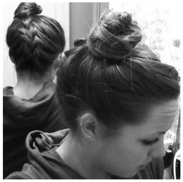 Back braid with high bun