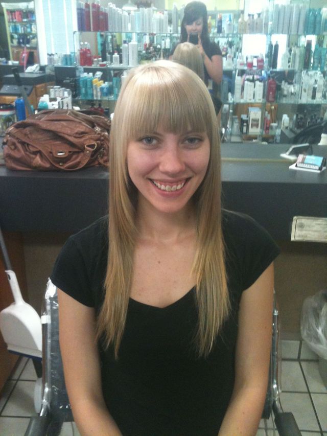 Bangs and long layers
