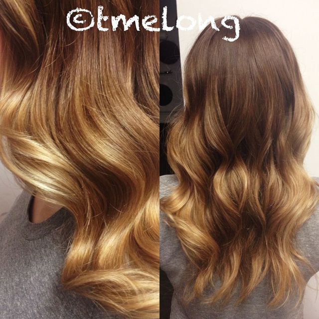 Beautiful Balayage color with a soft blowout and full fringe. 