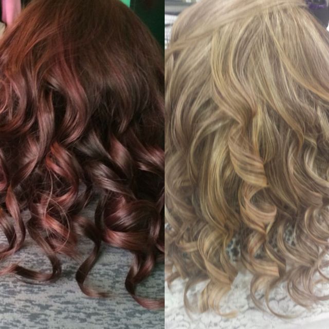 Before(left): Kenra 5VR demi. After(right): Kenra lightener with 20 volume. 