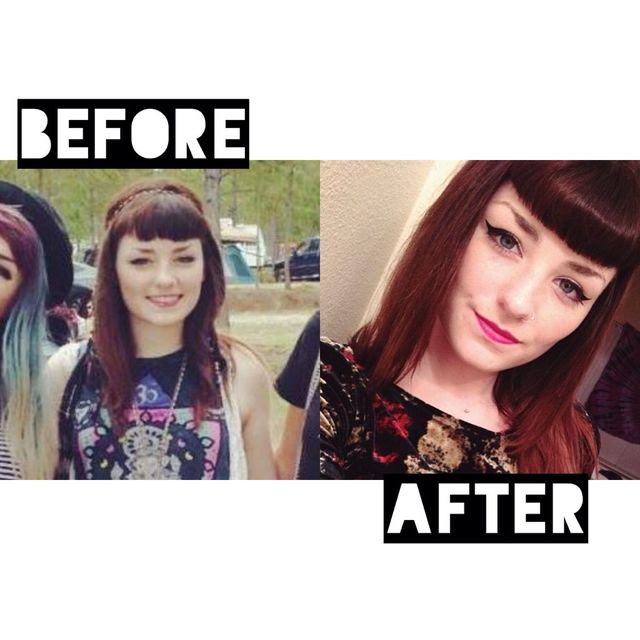 Betty bangs- fixed this lovely clients bangs and shaped them into some beautiful Betty bangs