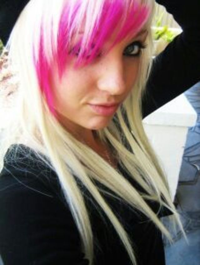 Blonde with pink highlights!