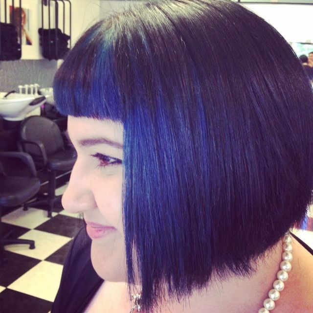 Blue concave bob