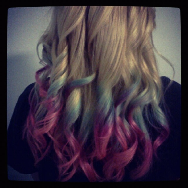 Blue purple pink ombre