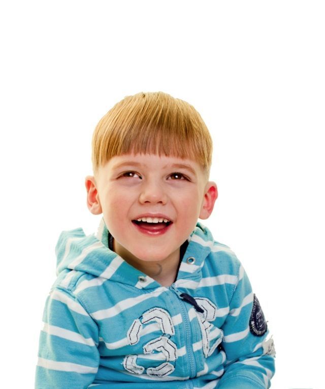 Boy's front haircut