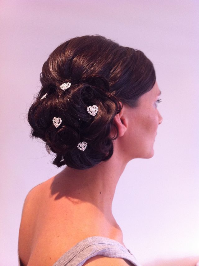 Bridesmaid messy side bun 