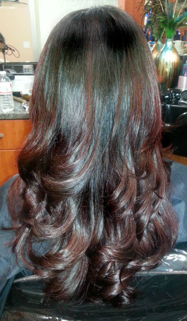 Brunette to Red Ombre