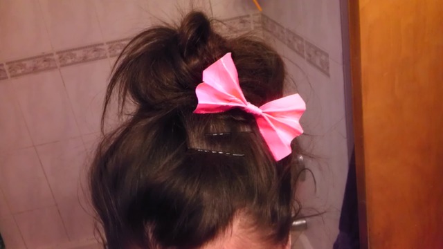 Bun with a homemade bow