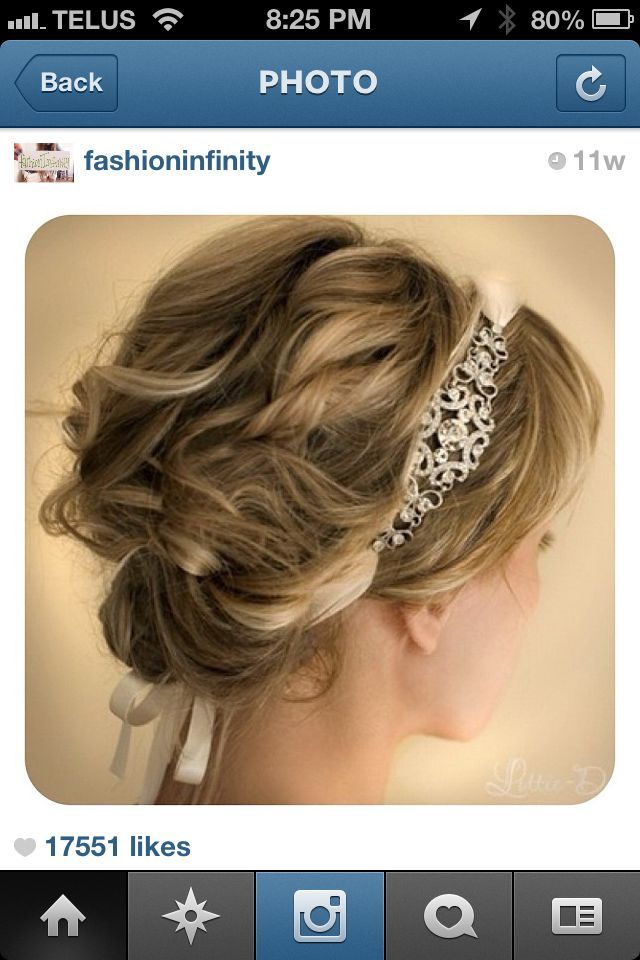 Casual up do with headband