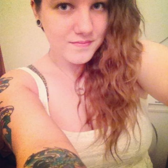 Curly brown hair