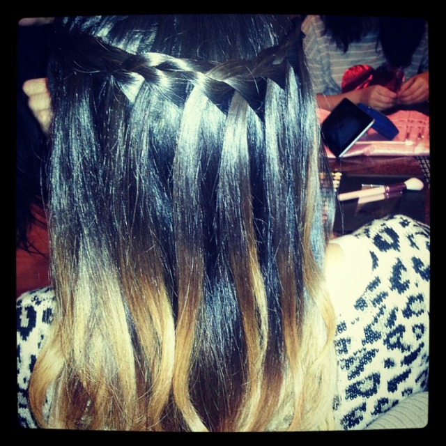 Dip-Dye Waterfall Braid