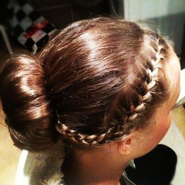 Donut bun with french braid