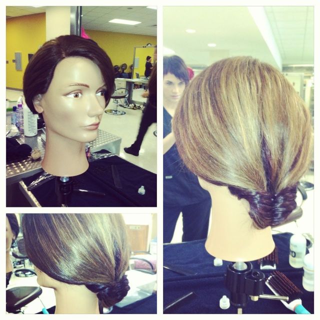 Fishtail braid up-do