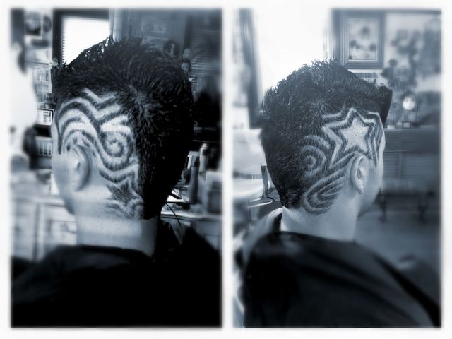 Free hand shaved design