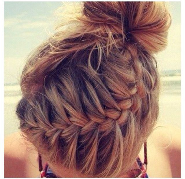 French side braid to bun