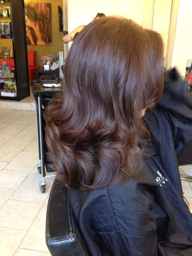 Glossy Brunette Coloured with Keune Tinta