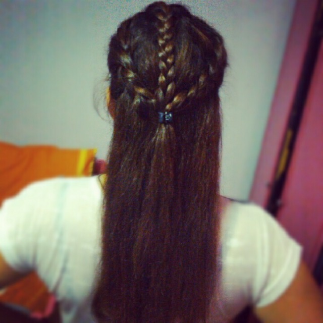 Half braid hairstyle